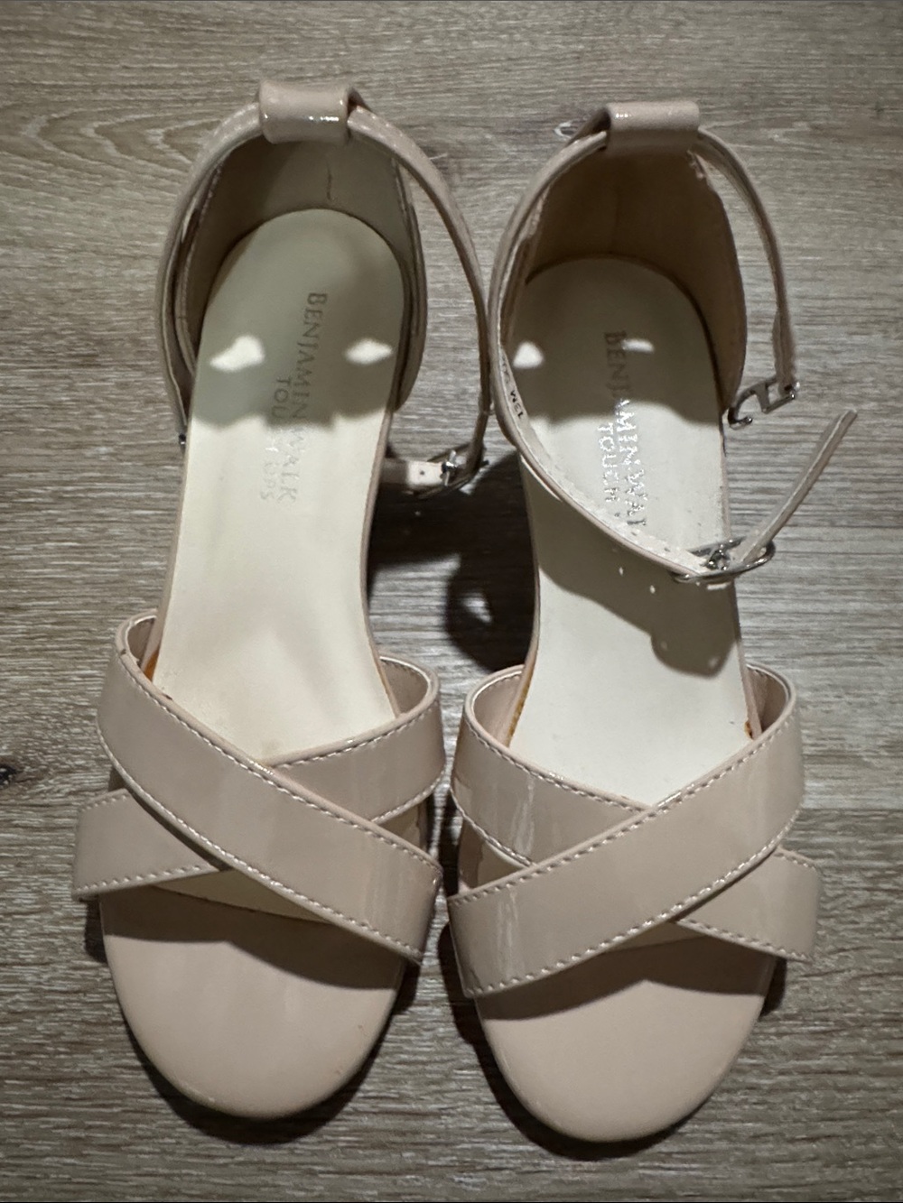 Benjamin Walk Blush-Cream Crisscross Ankle-Strap Sandals